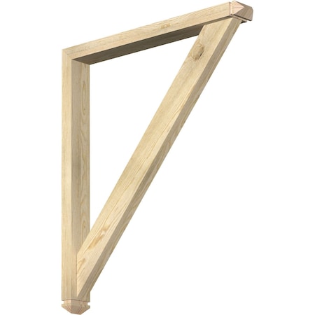 Traditional Arts And Crafts Rough Sawn Bracket W/ Offset Brace, Douglas Fir, 4W X 34D X 40H